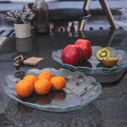 Goodhomes Transparent Glass 28.5 cm Serving Platter - Set of 2-image-32
