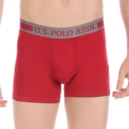 U.S. Polo Assn. Red I101 Mid-Waist Solid Spandex Trunks-picture-18