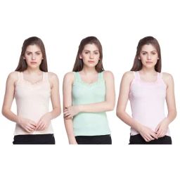 Dollar Missy Multicolor Lace Camisole (Pack of 3)-image-91