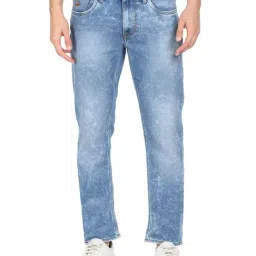 U.S. Polo Assn. Blue Cotton Slim fit Solid Jeans-image-10