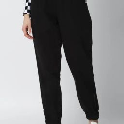 Forever 21 Black Tapered Fit Trousers-image-98