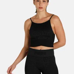 Puma Black Printed Sports Bra-image-82