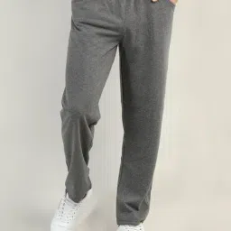 Chkokko Dark Grey Melange Regular Fit Trackpants-image-10