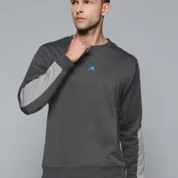 ALCIS Grey Slim Fit Self Pattern Sweatshirt-picture-4