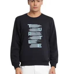 Turtle Navy Regular Fit Printed Sweatshirt-27