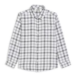 Cantabil Boys Off-White Cotton Chequered Full Sleeves Shirt-picture-45