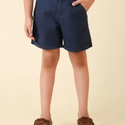 Fabindia Kids Navy Solid Shorts-picture-29