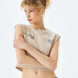 Koton Printed Cotton Crop Top-image-50