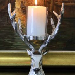 Casagold Silver Stag Majestic Medium Candle Holder-19