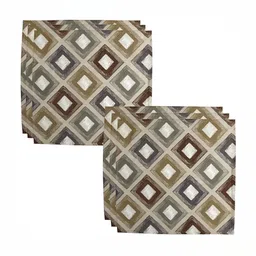 BILBERRY Furnishing by preeti grover 6-Pcs Grey Printed Cotton Table Napkins-19