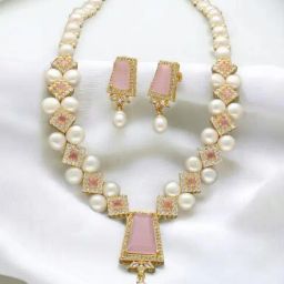 Sri Jagdamba Pearls Twilight Pearl Necklace Set for Women and Girls-image-94