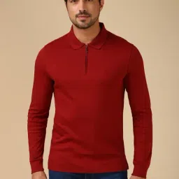 Van Heusen Red Regular Fit Polo T-Shirt-image-25