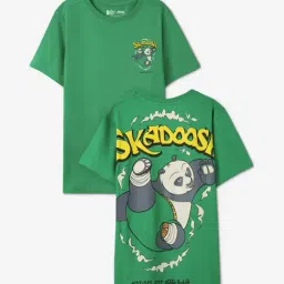 The Souled Store Boys Green Cotton Character Based Kung Fu Panda T-Shirts-image-20