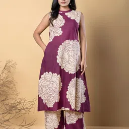 Readiprint Women Floral Printed Regular Pure Cotton Kurta with Palazzos-image-88