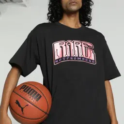 Puma MELO Black Cotton Regular Fit Printed Sports T-Shirt-image-98