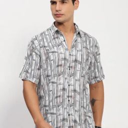 showoffff Showoff Black Cotton Slim Fit Printed Shirt-picture-35