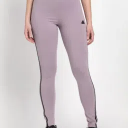 adidas Purple Cotton Striped Sports Tights-image-13