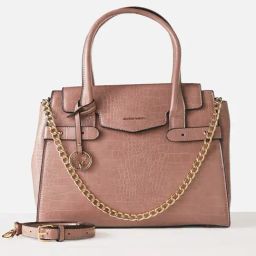 Allen Solly Pink Textured Medium Handbag-image-23