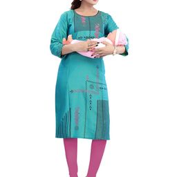 B2F Manufacturing & Designing Kurti Floral Print Maternity A-Line Dress-image-76
