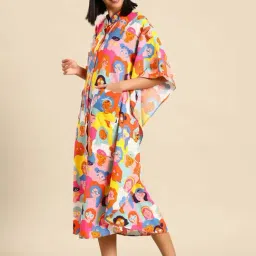 Mabish By Sonal Jain Multicolored Printed A-Line Kaftan Dress image 3