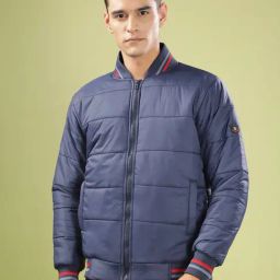 Dollar Navy Blue Nylon Regular Fit Casual Jacket-41