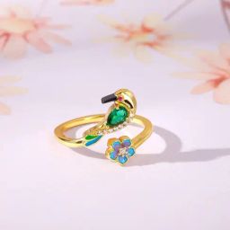 GIVA 925 Silver Golden Just Bee-ing Ring for Women-image-19