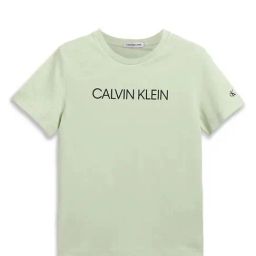 Calvin Klein Jeans Kids Green Logo Print T-Shirt-image-91