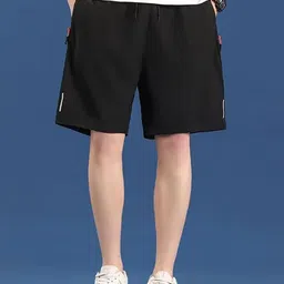HERE&NOW Men Solid Regular Fit Mid-Rise Shorts-image-48