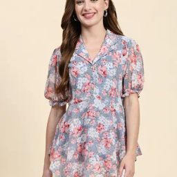 KERI PERRY Grey Printed Top-image-97