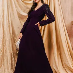 Mish Purple Georgette Relaxed Fit Casual Dress-picture-16
