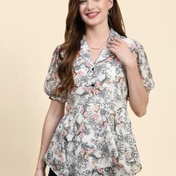KERI PERRY Grey Printed Top-image-93