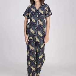 Moomaya Black Printed Pyjamas Set-image-27