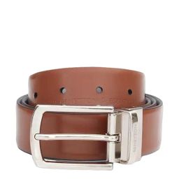 United Colors of Benetton Larry Tan & Grey Leather Solid Reversible Belt-image-73