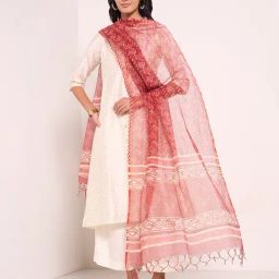 Rangmanch By Pantaloons Red Cotton Regular Fit Printed Dupatta-picture-3