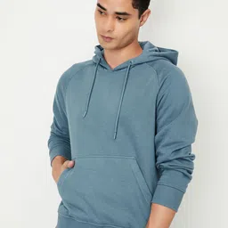 max Men Solid Hooded Pullover Ribbed Sweatshirt-image-71