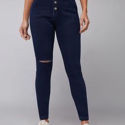 DOLCE CRUDO Women Skinny Fit High-Rise Stretchable Jeans-picture-36