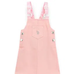 U.S. Polo Assn. Kids Pink Logo Dungaree Dress-picture-40