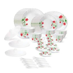 Larah by Borosil Hazel White Opalware 63 Pieces Dinner Set-image-23