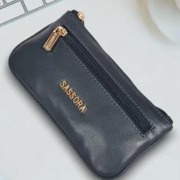 SASSORA GAMY Blue Small Leather Key Pouch-picture-5