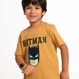 Nap Chief Unisex Biscuit Brown Cotton Character Based Batman T-Shirts-image-42