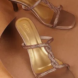 Metro Women's Antique Gold Casual Stilettos-picture-43