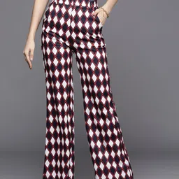 SASSAFRAS Women Navy Blue Printed Trousers-image-63