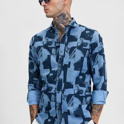 Snitch Men Smart Slim Fit Opaque Printed Casual Shirt-picture-35