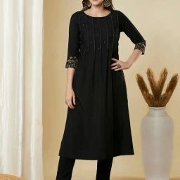 Kami Kubi Black Embellishment Kurta-image-57
