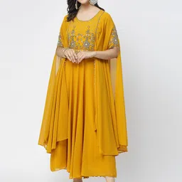 TS LIFESTYLE Embroidered Round Neck A-Line Maxi Dress-picture-39