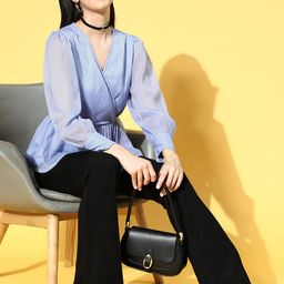 plusS Blue Georgette Wrap Top-picture-38