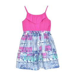 CACA CINA Girls Pink Printed Fit and Flare Dress-image-85