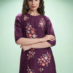Vishudh Embroidered A-Line Midi Dress-image-89