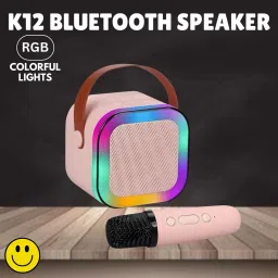 K12 (PORTABLE BLUETOOTH DESKTOP SPEAKER)With Karaoke Mic RGB Light, HD SoundR98 Laptop/Desktop Speaker-10