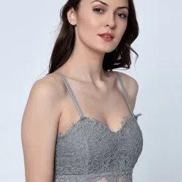 Da Intimo Grey Lace Pattern Bralette image 4